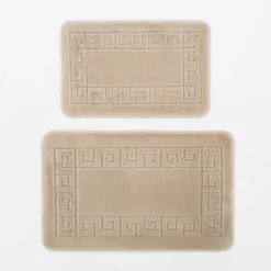 Dywany Do Prania W Pralce|Dywaniki Łazienkowe|inny 2 dywaniki łazienkowe MELO – komplet, kremowy