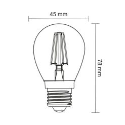 LED-POL Żarówka LED E27 4W barwa ciepła ORO-E27-G45-FL-CLARO-4W-WW