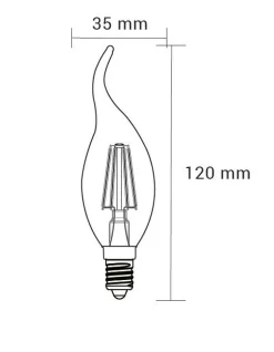 LED-POL Żarówka LED E14 4W barwa ciepła ORO-E14-C35-FL-CLARO-FLAMI-4W