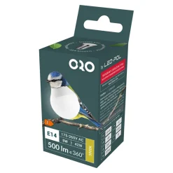 LED-POL Żarówka LED E14 5W barwa ciepła ORO-E14-G45-TOTO-5W-WW