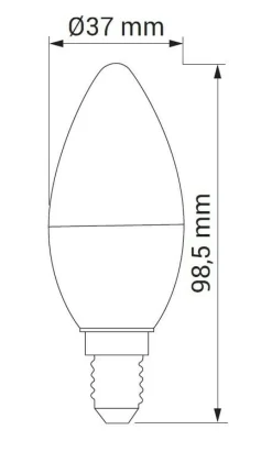 LED-POL Żarówka LED E14 5W barwa zimna ORO-E14-C37-TOTO-5W-CW