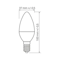 Żarówki Klasyczne|LED-POL Żarówka LED E14 8W barwa zimna ORO-E14-C37-TOTO-8W-CW