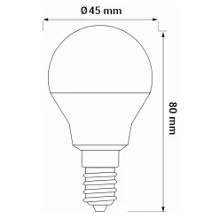 LED-POL Żarówka LED E14 5W barwa zimna ORO-E14-G45-TOTO-5W-CW