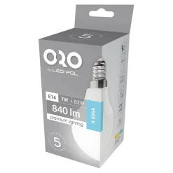 LED-POL Żarówka LED E14 7W barwa zimna ORO-PREMIUM-E14-G45-7W-XP
