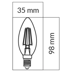 LED-POL Żarówka LED E14 6W ORO-E14-C35-FL-CLARO-6W-WW barwa ciepła