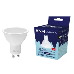 LED-POL Żarówka LED GU10 4,9W barwa zimna AMM-GU10-4,9W-CW
