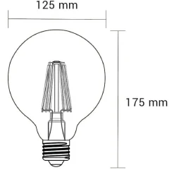 LED-POL Żarówka ozdobna LED E27 6W barwa ciepła ORO-E27-G125-FL-AMBER-6W