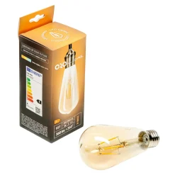 Żarówki Ozdobne|LED-POL Żarówka ozdobna retro LED E27 4W barwa ciepła ORO-E27-ST64-FL-AMBER-4W