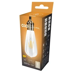 LED-POL Żarówka ozdobna retro LED E27 8W barwa neutralna ORO-E27-ST64-FL-CLARO-8W-DW