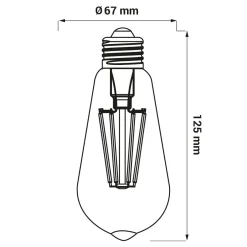 LED-POL Żarówka ozdobna retro LED E27 8W barwa ciepła ORO-E27-ST64-FL-CLARO-8W-WW