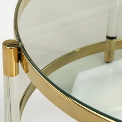 Stoliki Kawowe|inny Ława okrągła ze złotym dekorem ECCONOD