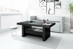 Ławostoły|Stoliki Kawowe| Ława rozkładana AVERSA czarna