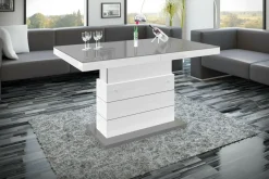 Stoliki Kawowe| Ława rozkładana MATERA LUX połysk szara / biała
