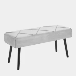 Ławki|inny Ławka welurowa jasnoszara KASKADE