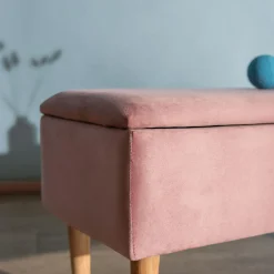 Ławki| Ławka ze schowkiem różowa KAVENTO