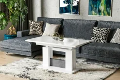 Ławostół rozkładany FABEL biały połysk/czarny mat