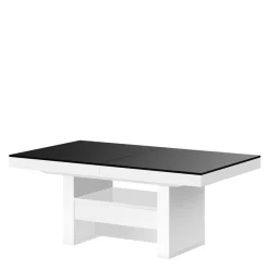 Ławostoły|Stoliki Kawowe| Ławostół z szufladą AVERSA LUX połysk czarny / biały