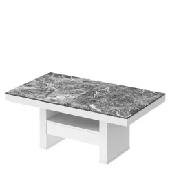 Ławostół z szufladą AVERSA LUX biała / nadruk marmur mat