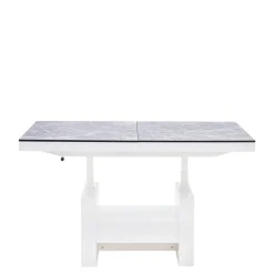 Ławostół z szufladą AVERSA LUX biały połysk / nadruk marmur połysk