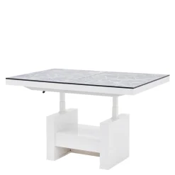 Ławostół z szufladą AVERSA LUX biały połysk / nadruk marmur połysk