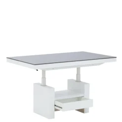 Ławostół z szufladą AVERSA LUX połysk szary / biały