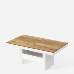 Ławostoły|Stoliki Kawowe|inny Ławostół z szufladą AVERSA LUX LAMI biały połysk / dąb pradawny