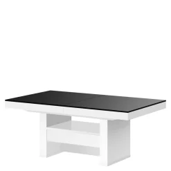 Ławostoły|Stoliki Kawowe| Ławostół z szufladą AVERSA LUX MAT czarny / biały