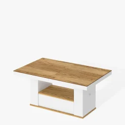 Ławostoły|Stoliki Kawowe|inny Ławostół z szufladą MALAGA LAMI dąb pradawny / biały połysk 120-170 cm
