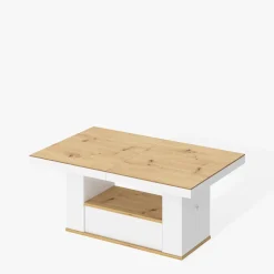 Ławostoły|Stoliki Kawowe|inny Ławostół z szufladą MALAGA LAMI dąb artisan / biały połysk 120-170 cm