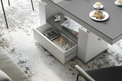 Ławostół z szufladą MALAGA połysk szary /biały