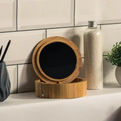 Bambusowe pudełko organizer z lusterkiem