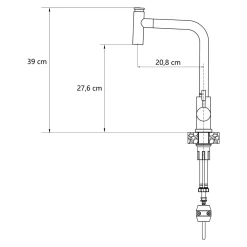 Bateria kuchenna szczotkowana stal QUADRON CORNERA