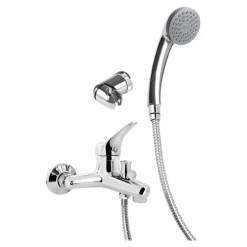 Deante Bateria wannowa ścienna z zestawem prysznicowym chrom JOKO