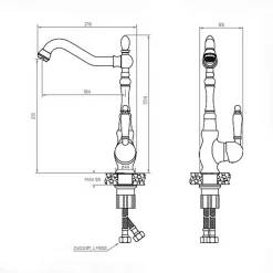Baterie|KUCHINOX Bateria zlewozmywakowa LAVEO SPES BAE_065D retro chrom