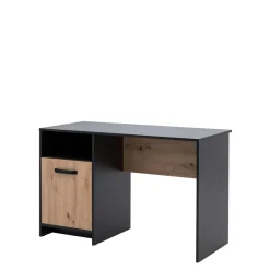 Biurka|Biurka| Biurko czarne z szafką STONE II
