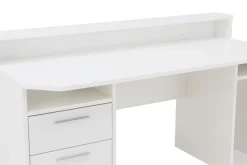 FORTE Biurko gamingowe TEZAUR białe