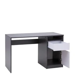 Biurka|Biurka| Biurko grafitowe z szafką i szufladą BILL