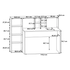 Biurka|Biurka| Biurko z nadstawką i regałem ERIADU