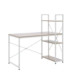 Dzieci Biurko z regałem białe/dąb sonoma KOLKO