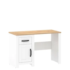 Dzieci Biurko z szafką i szufladą białe LANZETTE