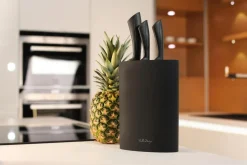 Noże I Deski Do Krojenia|Vialli Design Blok stojak na noże NERO czarny owalny