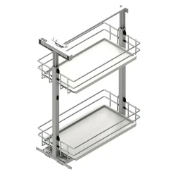 Cargo podblatowe do szafki 30 cm, front wysuwny, srebrno-białe