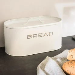 Chlebaki|inny Chlebak metalowy z pokrywą biały