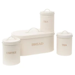 Chlebak metalowy z pokrywą biały 34x15 cm