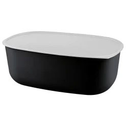 Chlebak z pokrywką czarno-biały 37,5x15 cm