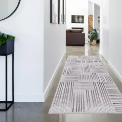 Chodniki|Dywany Z Krótkim Włosiem|inny Chodnik srebrny LINIE MIGUEL 67x160 cm