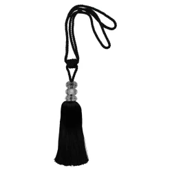 Firany, Zasłony I Akcesoria| Chwost dekoracyjny glamour do upinania zasłon czarny