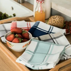 Ściereczka kuchenna niebieska KRATI 50x70 cm