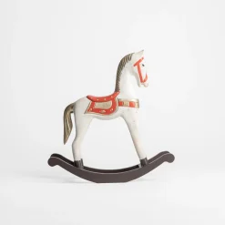 Figurki Dekoracyjne|inny Dekoracja biało-czerwona KOŃ NA BIEGUNACH