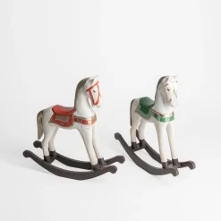 Figurki Dekoracyjne|inny Dekoracja biało-czerwona KOŃ NA BIEGUNACH